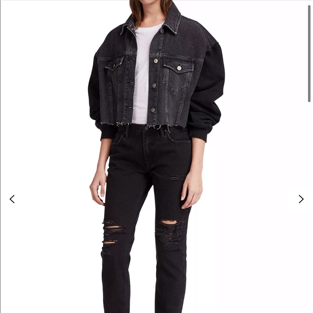 All Saints Black Denim Andrea Jacket
